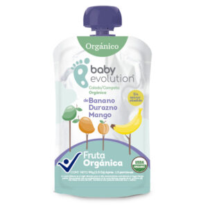 compota orgánica banano durazno mango Baby Evolution