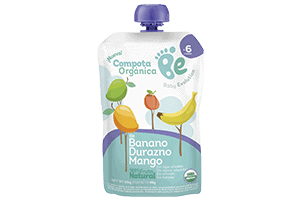 Compota por 6 unidades,  Banano -  Durazno - Mango